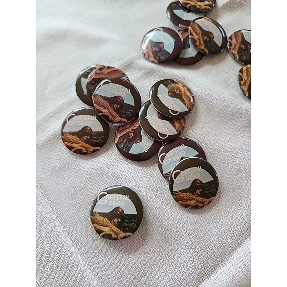 A Lot Of 5 GRATEFUL DEAD BUTTONS 50th Anniversary 1 1/4" - Picture 3 of 4